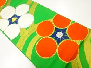 アンティーク　梅鉢模様織出し本袋帯（材料）